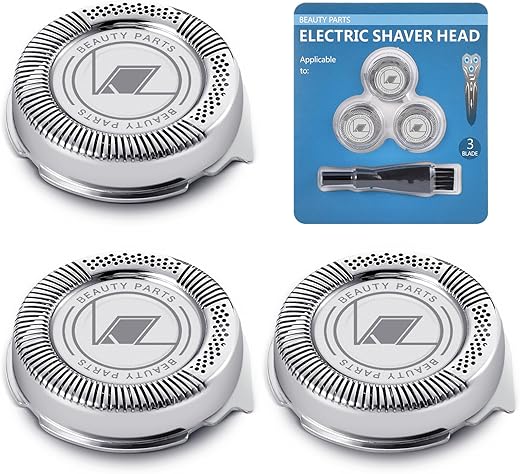 3 Pack Replacement Shaver Heads Compatible with Philips, Series 5000, Shaver Heads Replacement with Cleaning Brush Dual Blade Replacement Head