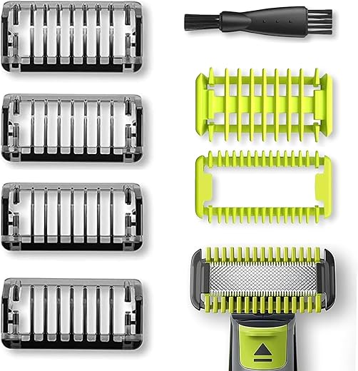 7 PCS One Blade, One Blade Attachments, Adjustable Guard Comb, One Blade Replacement Head, Replacement Blade Professional Blade Trimmer with Adjustable Hair Guards Combs