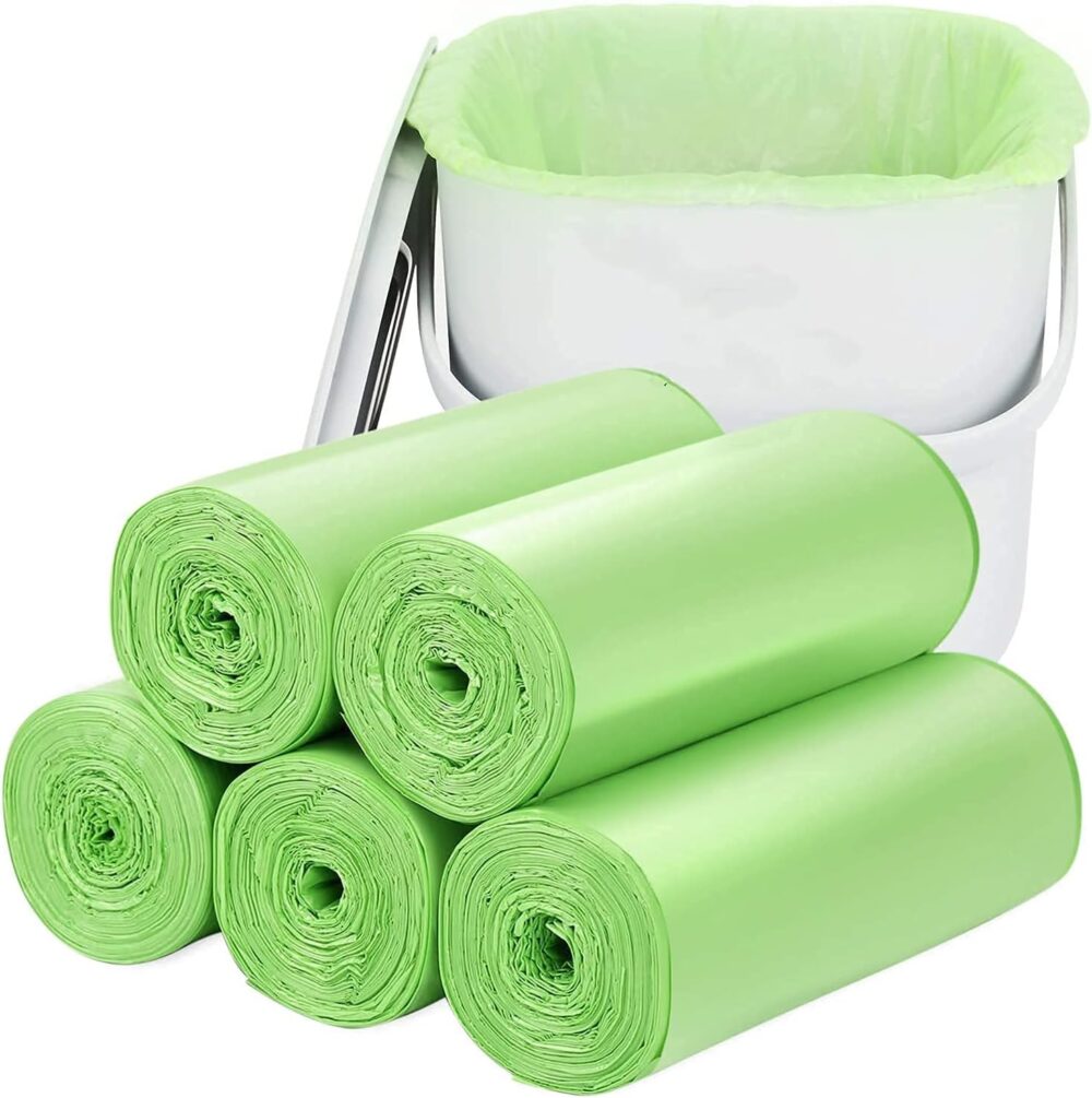 Trash Bags Garbage Bags Trash Bin, [ 5 Rolls,100 Counts ] Emand Portable Biodegradable Plastic Rubbish Bags, Wastebasket Bags Small Garbage Bags...