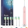 7AM2M Sonic Electric Toothbrush with 6 Brush Heads for Adults and Kids, One Charge for 90 Days, Wireless Fast Charge, 5 Modes with 2 Minutes Built in Smart Timer, Electric...