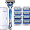 8 Refills Compatible with Gillette Fusion 5 Razor Blades, Compatible with Gillette Razors for Men, Smooth and Comfortable Shaving, Suitable for Men, Comes with 1 Handle and 1 Box