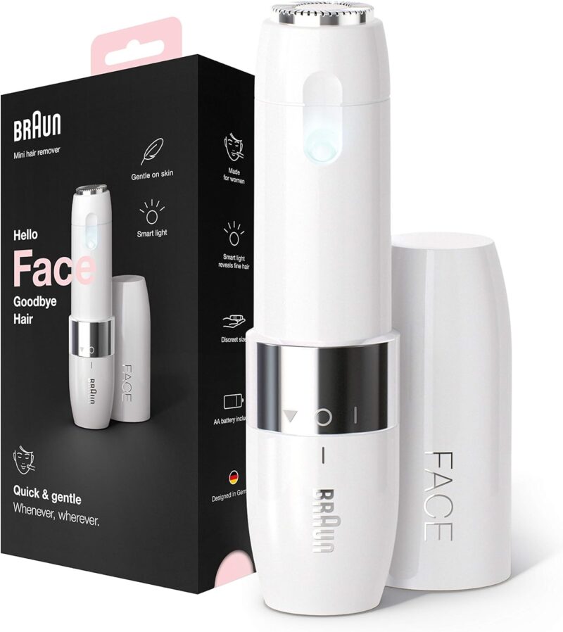 Braun FS1000, Face Mini Hair Remover with Smart Light, White