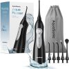 AquaSonic Aqua Flosser – Cordless Rechargeable Water Flosser for Teeth – Waterproof, Portable Oral Irrigator for Dental Cleaning with 5 Jet Tips – Braces Home Travel
