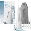 Aquasonic Aqua Flosser – Professional Rechargeable Water Flosser with 4 Tips – Oral Irrigator w/ 3 Modes – Portable & Cordless Flosser – Kids and Braces – Dentist Recommended