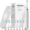 Aquasonic Vibe Series Ultra-Whitening Toothbrush – ADA Accepted Electric Toothbrush – 8 Brush Heads & Travel Case – 40,000 VPM Motor & Wireless Charging – 4 Modes w Smart Timer...
