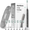 Aquasonic Vibe Series Ultra-Whitening Toothbrush – ADA Accepted Power Toothbrush – 8 Brush Heads & Travel Case – 40,000 VPM Motor & Wireless Charging – 4 Modes w Smart Timer –...