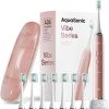 Aquasonic Vibe Series Ultra-Whitening Toothbrush – ADA Accepted Power Toothbrush – 8 Brush Heads & Travel Case – 40,000 VPM Motor & Wireless Charging – 4 Modes w Smart Timer –...