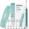 Aquasonic Vibe Series Ultra-Whitening Toothbrush – ADA Accepted Power Toothbrush – 8 Brush Heads & Travel Case – 40,000 VPM Motor & Wireless Charging – 4 Modes w Smart Timer –...