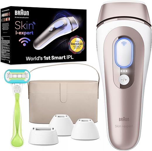 Braun IPL Long-lasting Laser Hair Removal Device for Women & Men, Skin i·Expert, at Home Hair Removal, w/ Free App, Vanity Case, Venus Razor, 4 Smart Heads, Alternative for...