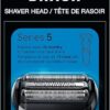 Braun Series 5 Electric Shaver Replacement Head, Easily Attach Your Shaver Head for a Shave as efficient as Day one, Compatible with New Generation Series 5 Shavers, 54B, Black