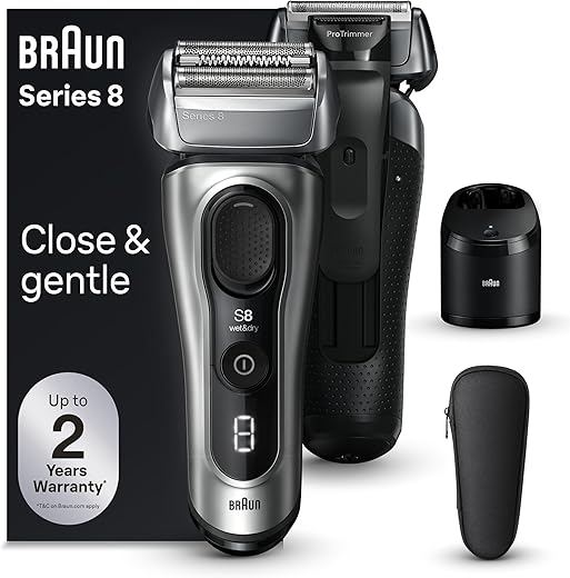Braun Series 8 8567cc Electric Razor for Men, 4+1 Shaving Elements & Precision Long Hair Trimmer, 5in1 SmartCare Center, Close & Gentle Even on Dense Beards, Wet & Dry Electric...