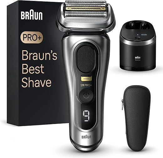 Braun Series 9 PRO+ Electric Razor for Men, 5 Pro Shave Elements & Precision Long Hair Trimmer, 6in1 SmartCare Center, Wet & Dry Electric Razor for Smooth Skin with 60min...