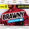 Brawny Pick-A-Size Paper Towels, 6 Double Rolls = 12 Regular Rolls, 2 Sheet Sizes (Half or Full), Strong Paper Towel For Everyday Use