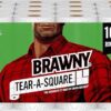 Brawny Tear-A-Square Paper Towels, 16 Double Rolls = 32 Regular Rolls, 3 Sheet Size Options, Quarter Size Sheets