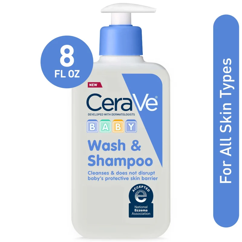 CeraVe Baby Wash & Shampoo - 8 oz, Pack of 4 - World Wide Cosmetic Wholesale