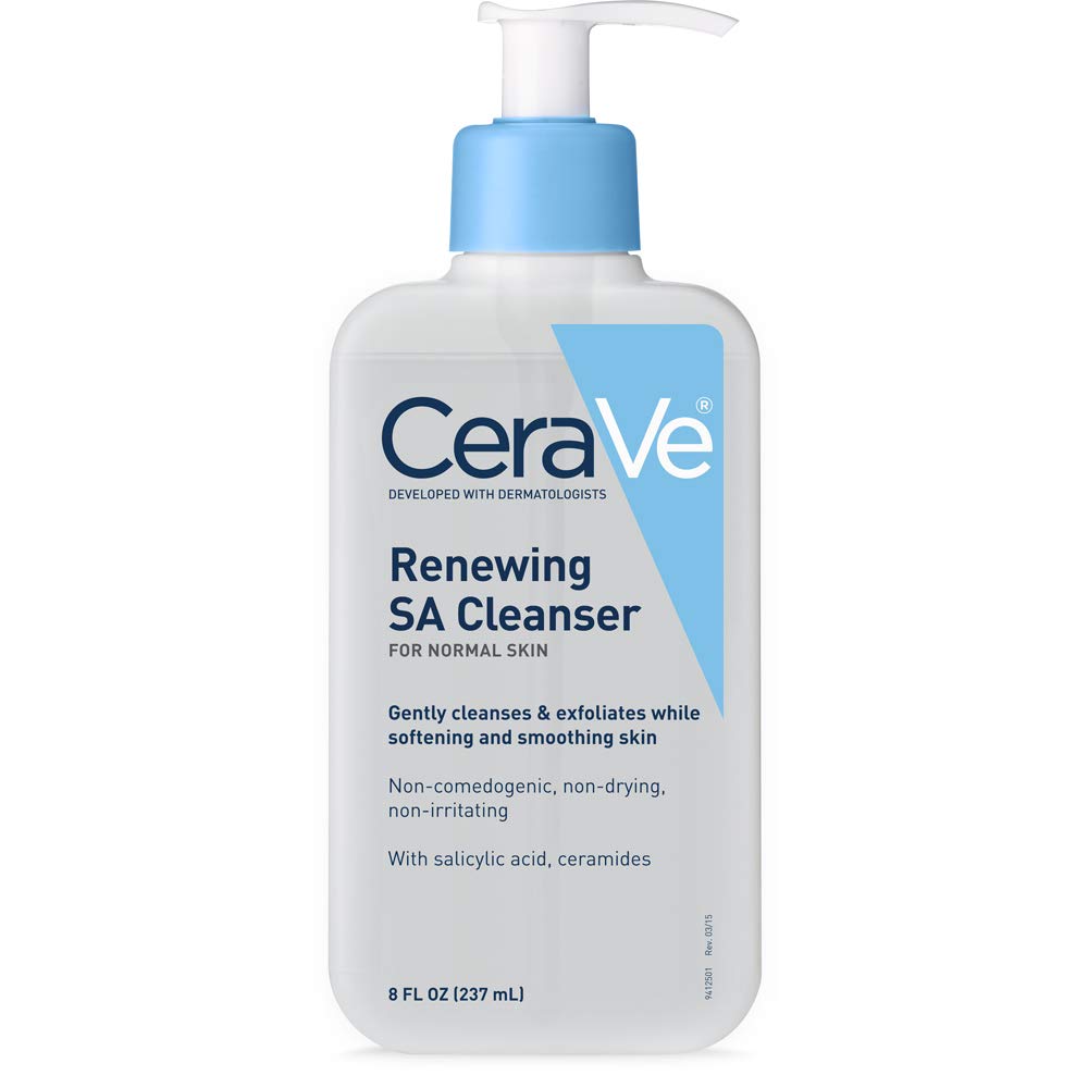 CeraVe SA Cleanser | Salicylic Acid Cleanser with Hyaluronic Acid, Niacinamide & Ceramides| BHA Exfoliant for Face - 8 fl Oz (237ml)
