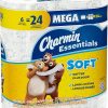 Charmin, Essentials Soft 2-Ply Mega Toilet Paper, 352 Sheets Per Roll, Pack of 6 Rolls