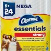 Charmin Essentials Strong 2-Ply Toilet Paper Rolls, 10" x 5-1/4", White, 429 Sheets Per Roll, Pack Of 6 Rolls