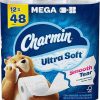 Charmin Ultra-Soft 2-Ply Toilet Paper Mega Rolls, 4" x 4", White, 224 Sheets Per Roll, Pack Of 12 Rolls