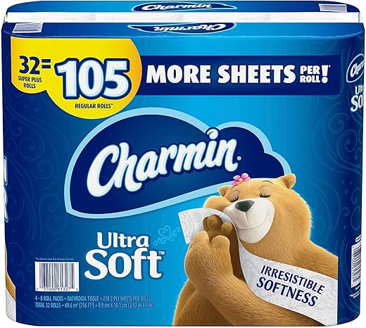 Charmin Ultra Soft 32 Super Plus Rolls=105 Regular Rolls