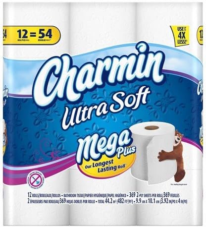 Charmin Ultra Soft Bathroom Tissue 12 Mega Plus Rolls