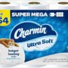 Charmin Ultra Soft Super Mega 2-Ply Toilet Paper Rolls, 4" x 4-1/2", White, 366 Sheets Per Roll, Pack Of 9 Rolls
