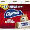 Charmin Ultra Strong Toilet Paper, 9 Mega Rolls = 36 Regular Rolls (Packaging May Vary)