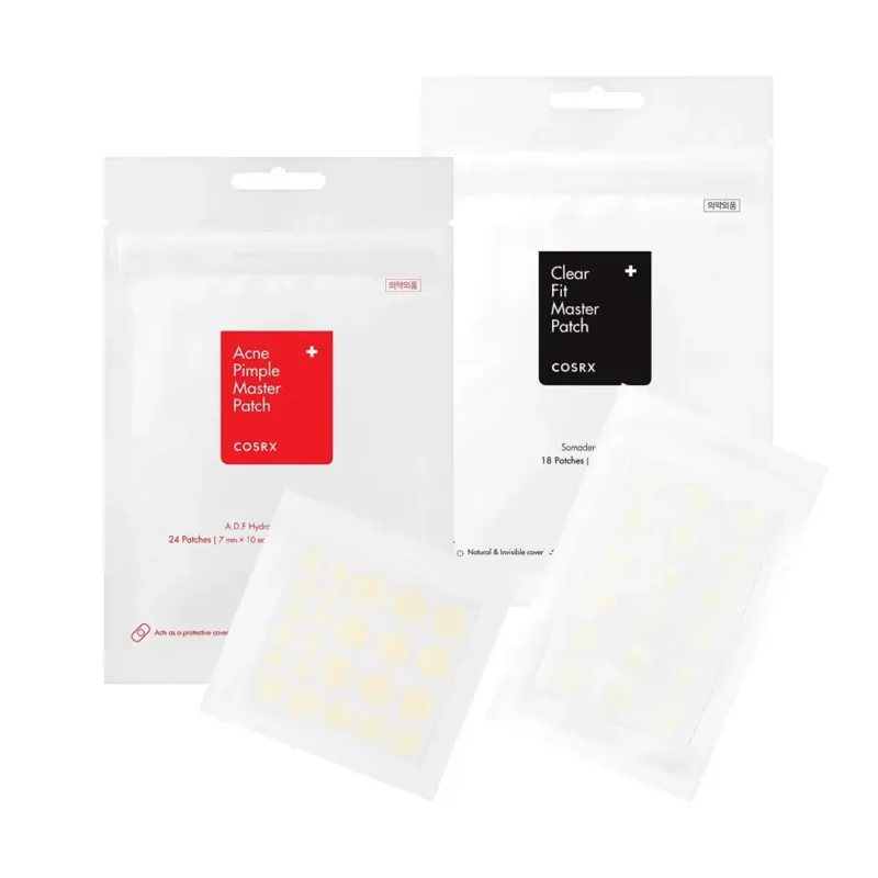 Cosrx [1 + 1 Pack] Acne Pimple Master Patch, 24 Patch + Clear Fit Master Patch, 18 Patches, white