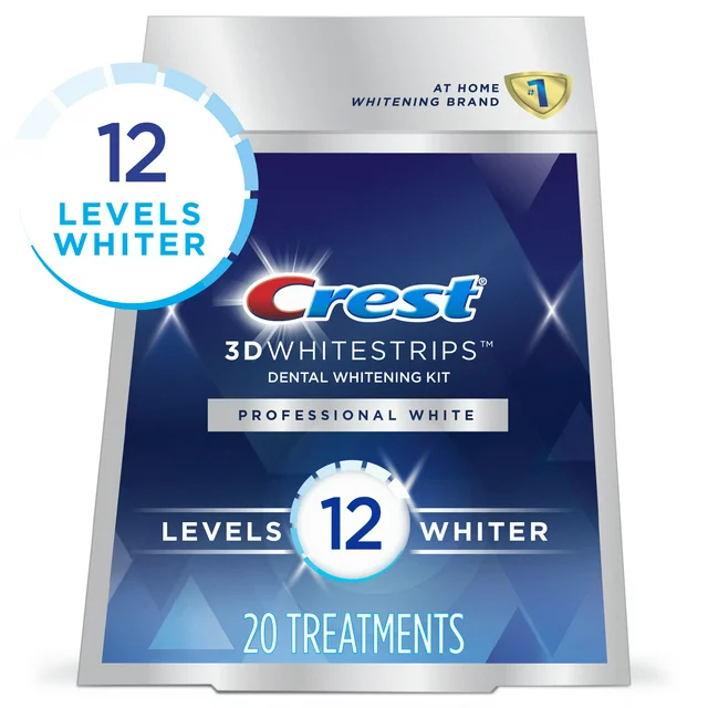 Crest 3D White Professional Effects Whitestrips Teeth Whitening Strips Kit, 40 Strips