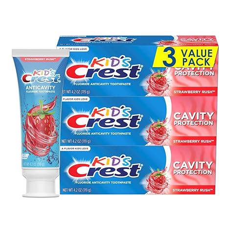 Crest Kid’s Cavity Protection Fluoride Toothpaste, Strawberry Rush, 4.2 Ounce (Pack of 3)