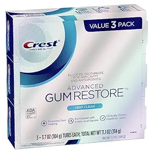 Crest Pro-Health Advanced Gum Restore Toothpaste, Deep Clean 3.7 Oz (Pack of 3)