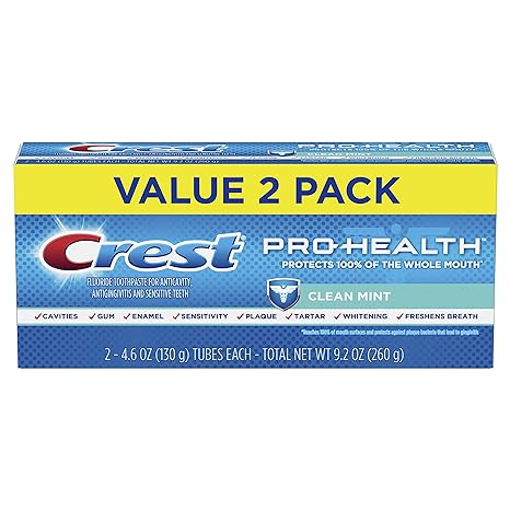 Crest Pro-Health Clean Mint Toothpaste, 4.6 Ounce (Twin Pack)