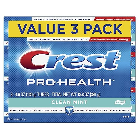 Crest Pro-Health Smooth Formula Toothpaste, Clean Mint, 4.6 oz, Pack of 3