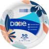 Dixie Everyday Paper Plates, 6 7/8″, Dessert or Snack Size Printed Disposable Plates, 50 Count (Pack of 1