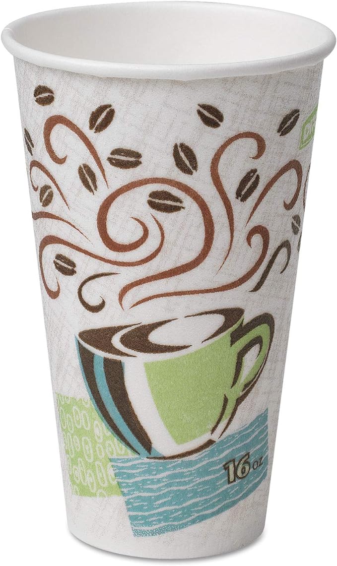 Dixie PerfecTouch 16 oz. Insulated Paper Hot Coffee Cup by GP PRO (Georgia-Pacific), Coffee Haze, 5356CD, 1,000 Count (50 Cups Per Sleeve, 20 Sleeves Per Case)