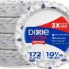Dixie Ultra, Large Paper Plates, 10 Inch, 172 Count, 3X Stronger*, Heavy Duty, Microwave-Safe, Soak-Proof, Cut Resistant