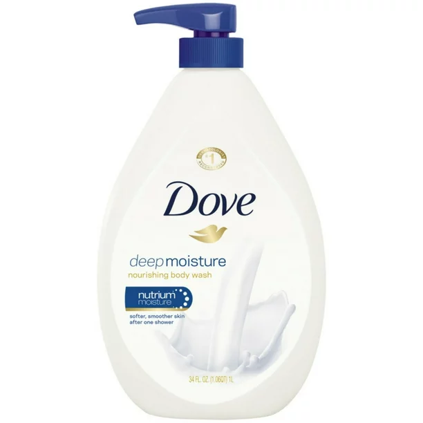 Dove Beauty Body Wash with Pump Deep Moisture Nourishing for Dry Skin - 34 fl oz
