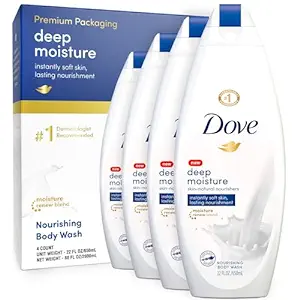 Dove Deep Moisture Body Wash For Dry Skin Moisturizing Body Wash Transforms Even The Driest Skin , 22 Fl Oz (Pack of 4)