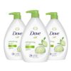 Dove Refreshing Body Wash with Pump Revitalizes and Refreshes Skin Cucumber and Green Tea Effectively Washes Away Bacteria While Nourishing Your Skin 34 oz 3 Count