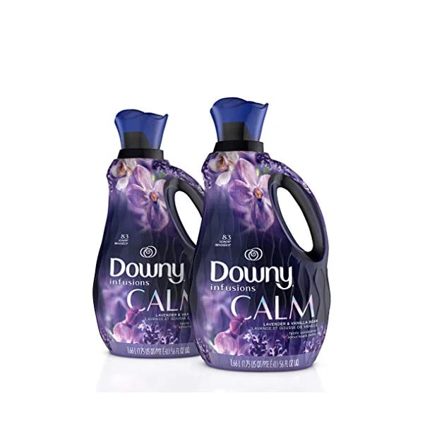 Downy Infusions Laundry Fabric Softener Liquid, Calm Scent, Lavender & Vanilla Bean, 56 Fl Oz (Pack of 2)