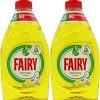 Fairy Original Lemon Washing Up Liquid | Pack of 2 x 320 ml | Dishes Grease Cleaner