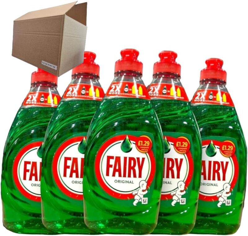 Fairy Original Washing Up Liquid Green with LiftAction - 5 x 320ml bottles