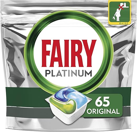 Fairy Platinum All-In-One Dishwasher Tablets Bulk, Original, 65 Tablets