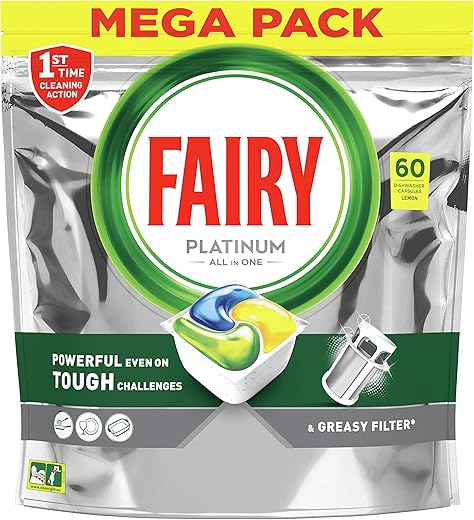 Fairy Platinum Dishwasher Tablets, Regular, 3 x 63 units