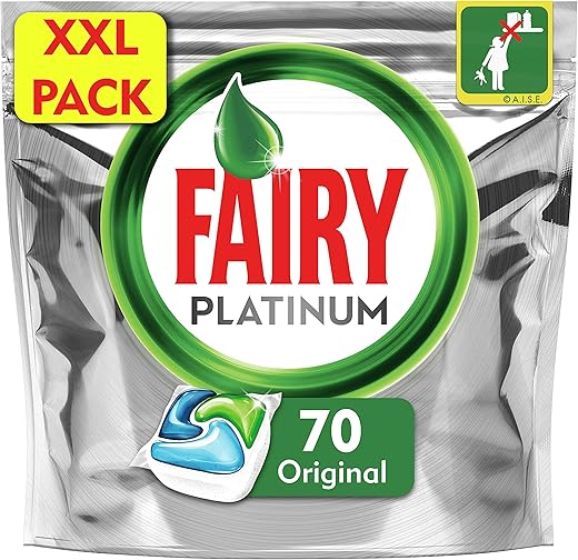 Fairy Platinum Original DishWasher Tablets, 70 Tablets
