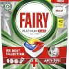 Fairy Platinum Plus All-In-1 Dishwasher Tablets Bulk, 42 Tablets, Lemon, With Anti-Dull Technology & Rinse Aid Action