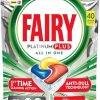 Fairy Platinum Plus Dishwasher Tablets, Lemon, 40 Tablets