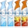 Febreze Air Freshener and Odor Eliminator Spray, Linen & Sky and Hawaiian Aloha Scents, 8.8oz (Pack of 4)