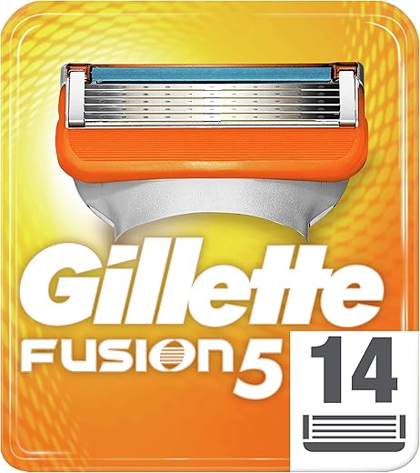 Gillette Fusion 5 Razor Blades with Trimmer Blade for Precision and Anti-Slip Coating, 14 Replacement Blades