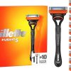Gillette Fusion5 Men's Razor + 11 Razor Blade Refills with Precision Trimmer, 5 Anti-Friction Razor Blades